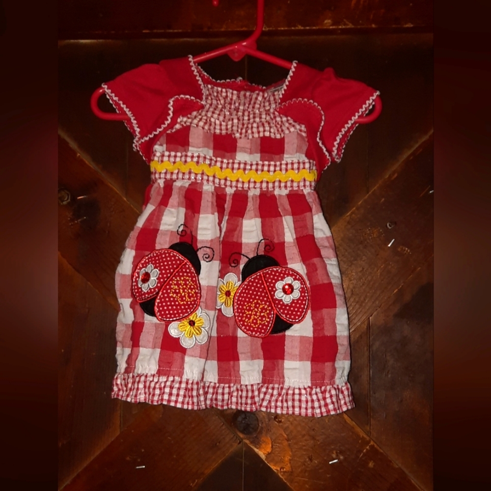 🍀3/15 Yongland Checkered Ladybug Dress